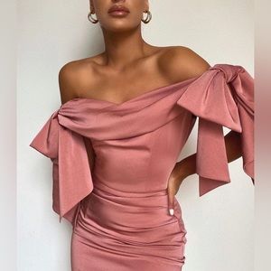 Pink Bow dress - Nadine Merabi